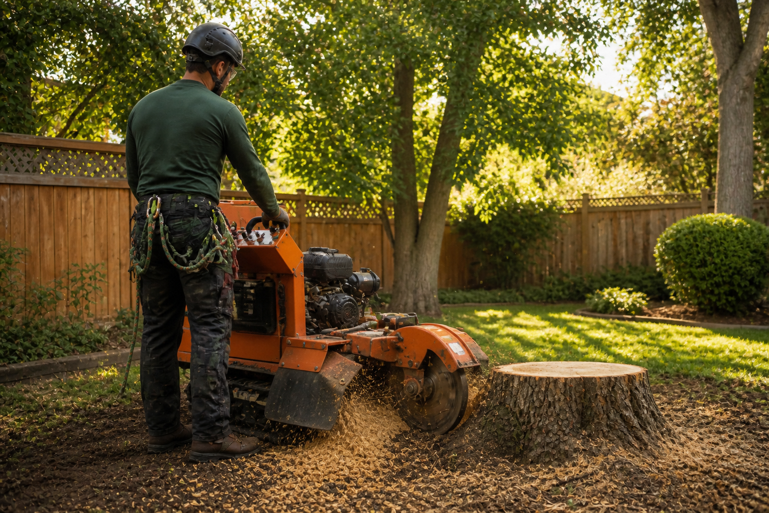 Stump Grinding & Yard Cleanup tree service project in Salida, CA